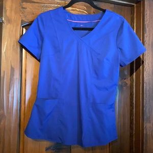 Healing Hands by Purple Label Jordan Mock Wrap Solid Scrub Top